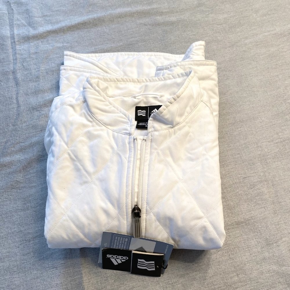 Adidas White Quilted Vest - Size S